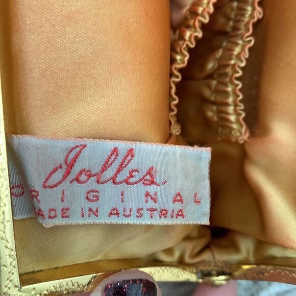 Vintage 1930's Jolles Made In Austria Floral Tapestry Evening Bag And Coin Purse - Picture 8 of 16